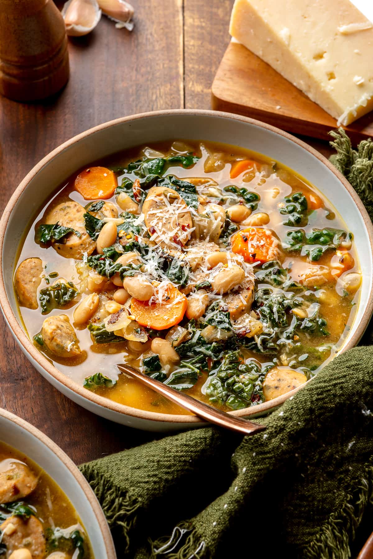 white bean sausage kale soup