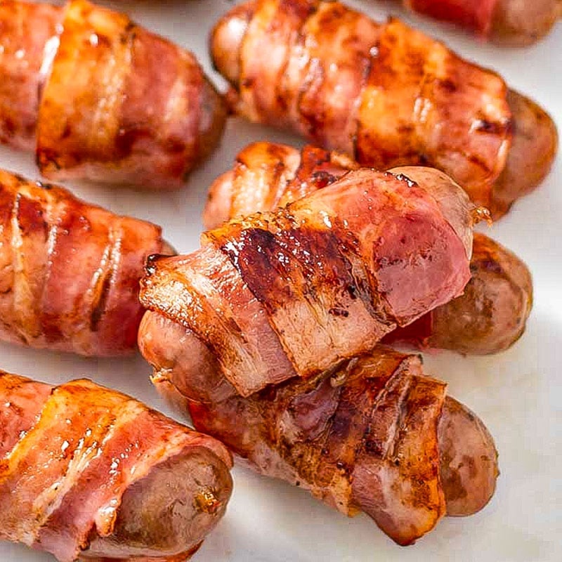 bacon wrapped sausage