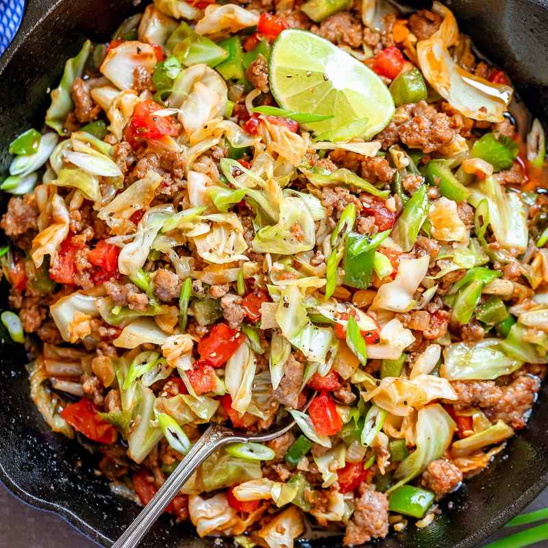 fried cabbage and sausage recipe