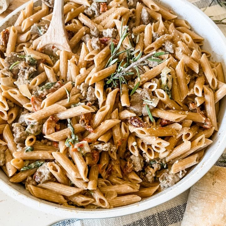 creamy tuscan sausage pasta