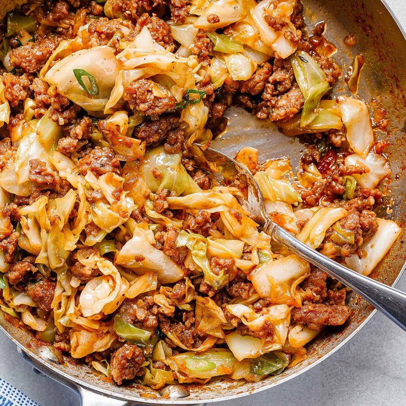 fried cabbage and sausage recipe