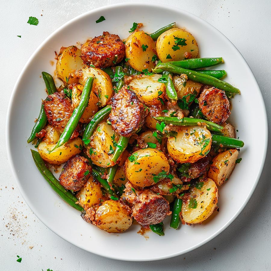 sausage green bean potato casserole